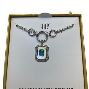 Bomb Party Gem Society “Gilded Reflection”Aqua Blue Quartz/Mother of Pearl NIB